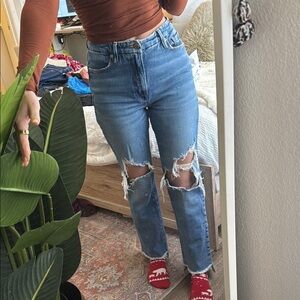 Good American Women's Blue Distressed Jeans